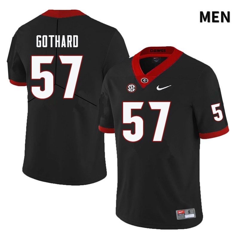 Georgia Bulldogs Men's Daniel Gothard #57 Black Stitched College UGA Football Jersey 23GR013DI